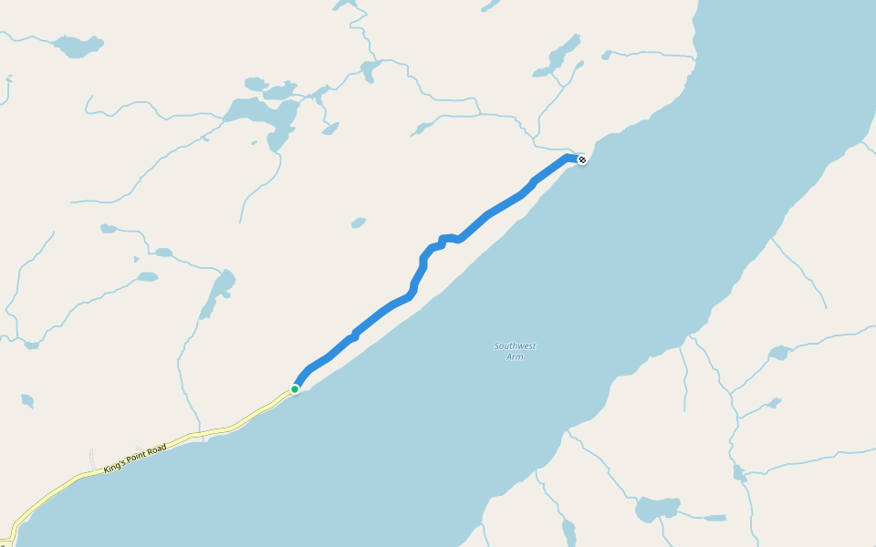 Caribou Trail walking route map in King's Point