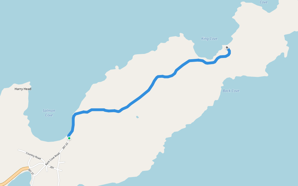 Harry's Harbour Hiking Trail walking route map in Nippers Harbour
