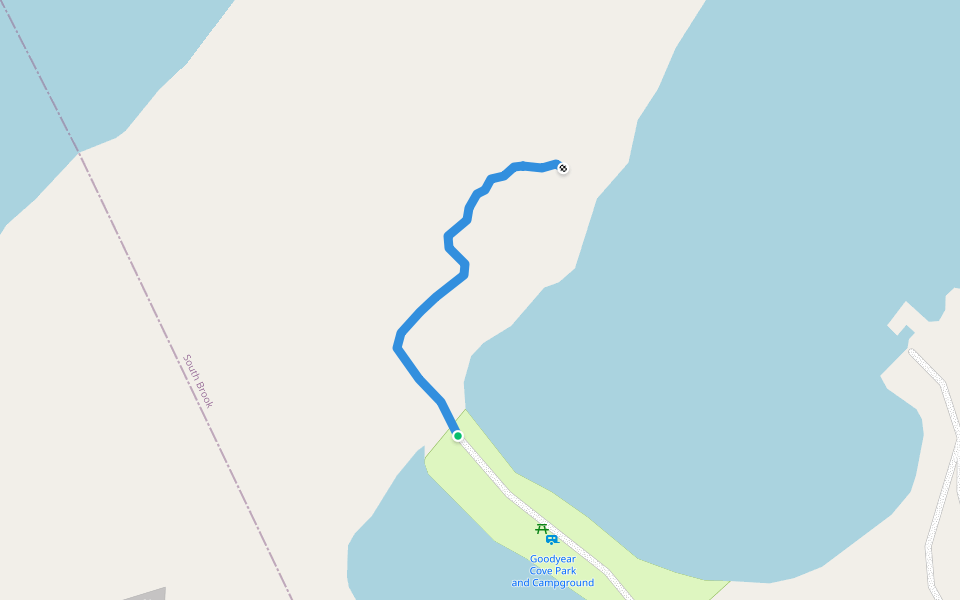 Goodyear Cove Lookout Trail walking route map in South Brook