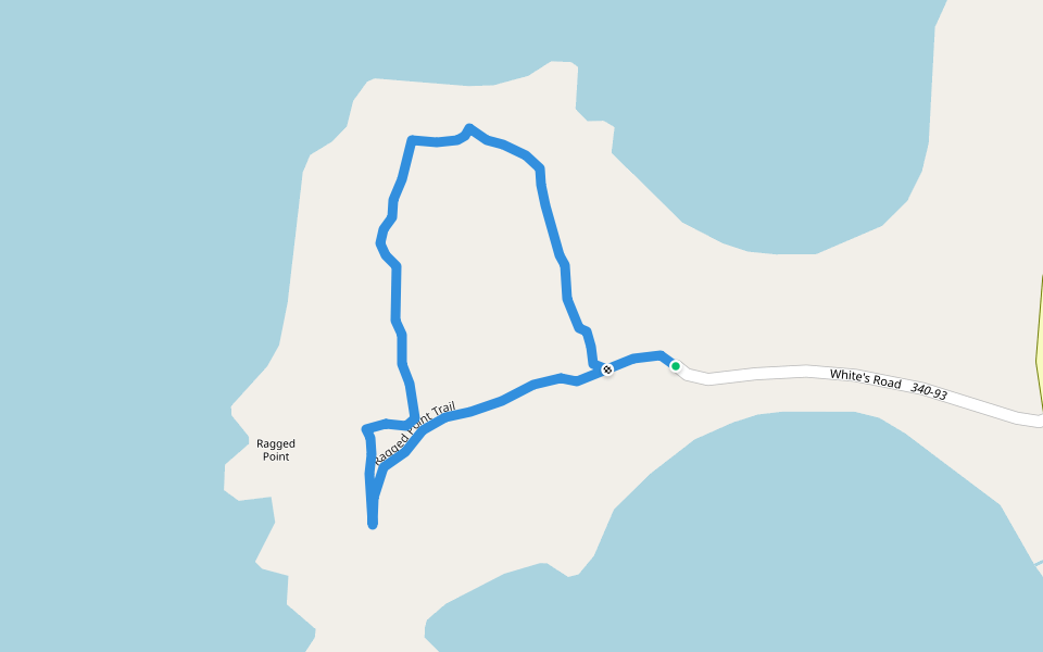 Ragged Point Trail walking route map in Twillingate
