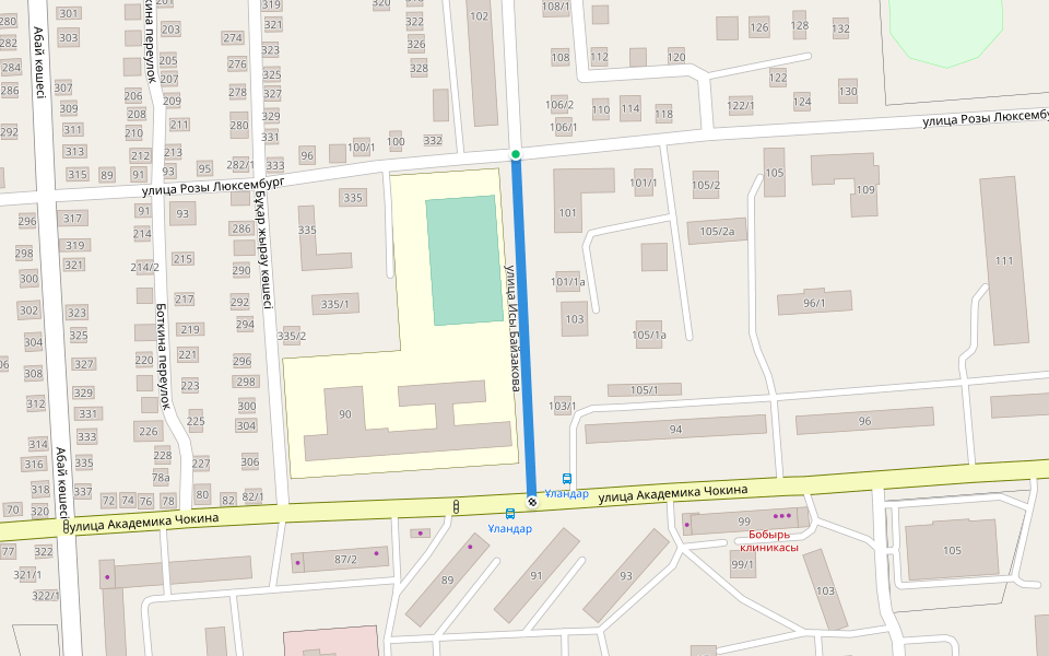 улица Исы Байзакова walking route map in Bayanaul