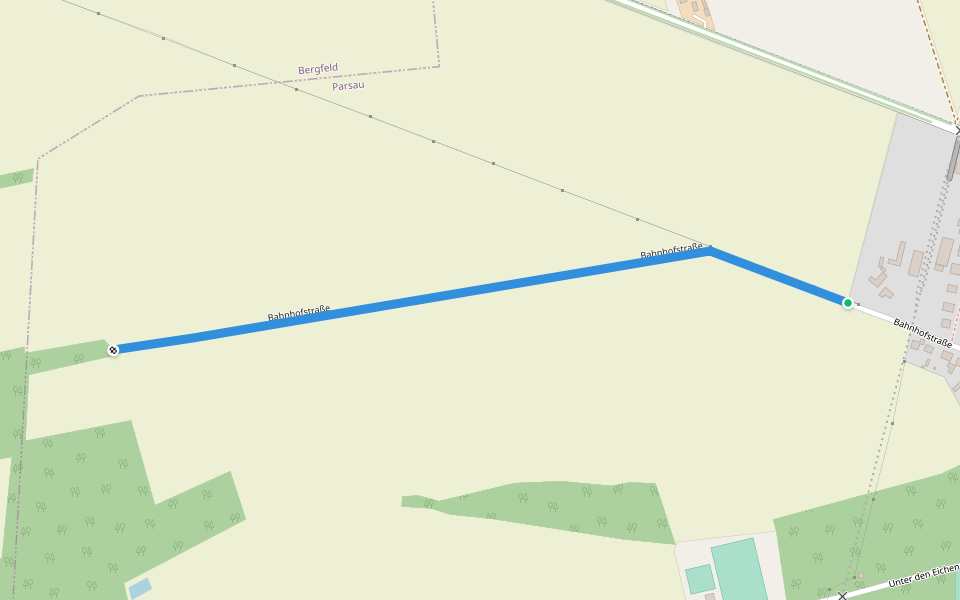 Bahnhofstraße walking route map in Parsau