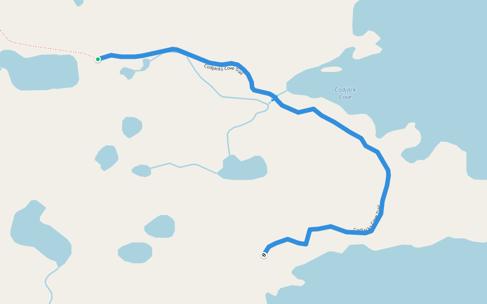 Codjacks Cove Trail walking route map in Twillingate
