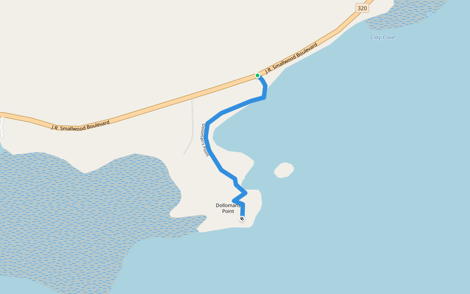 Doloman's Point walking route map in Gambo