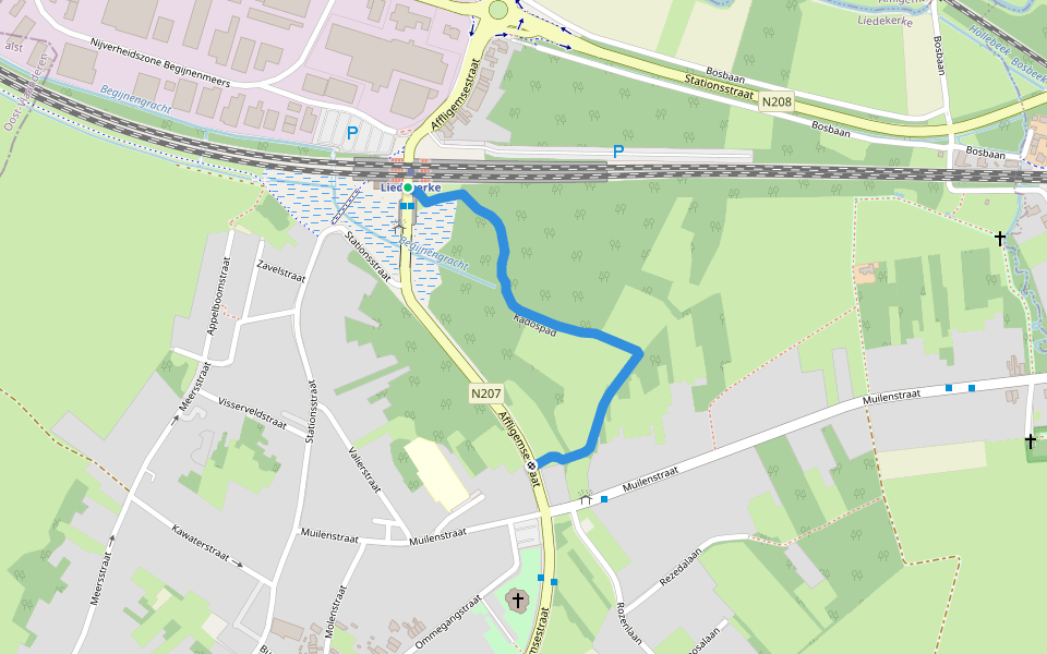 Kadospad walking route map in Liedekerke
