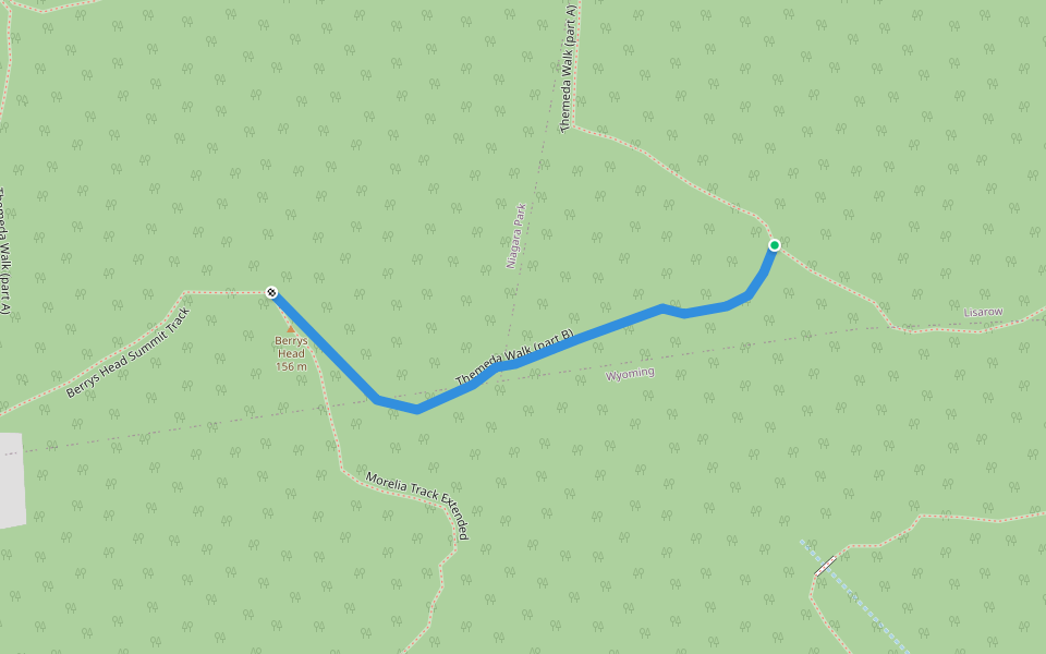 Themeda Walk (part B) walking route map in Lisarow