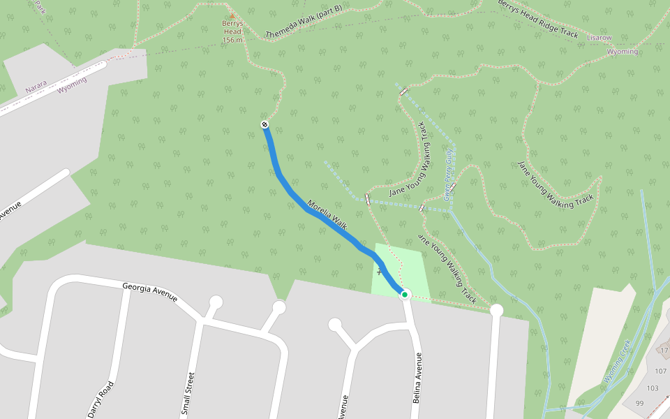 Morelia Walk walking route map in Wyoming