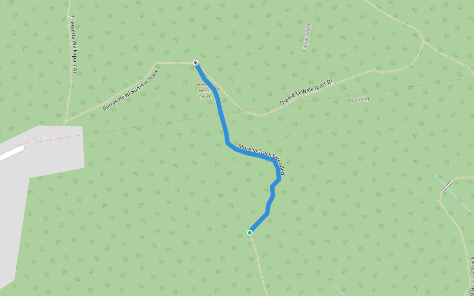 Morelia Track Extended walking route map in Wyoming