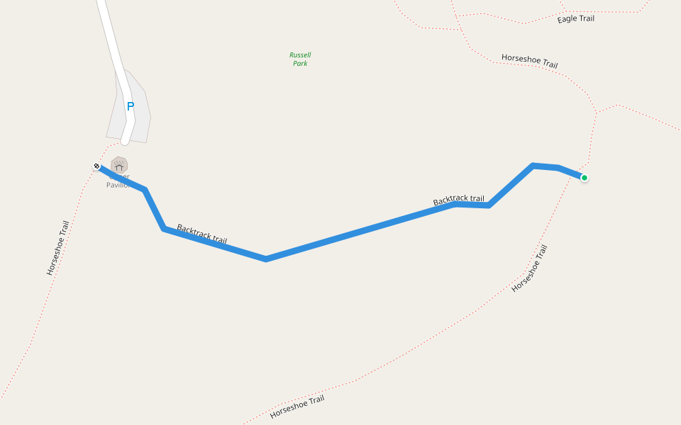 Backtrack trail walking route map in Ilion