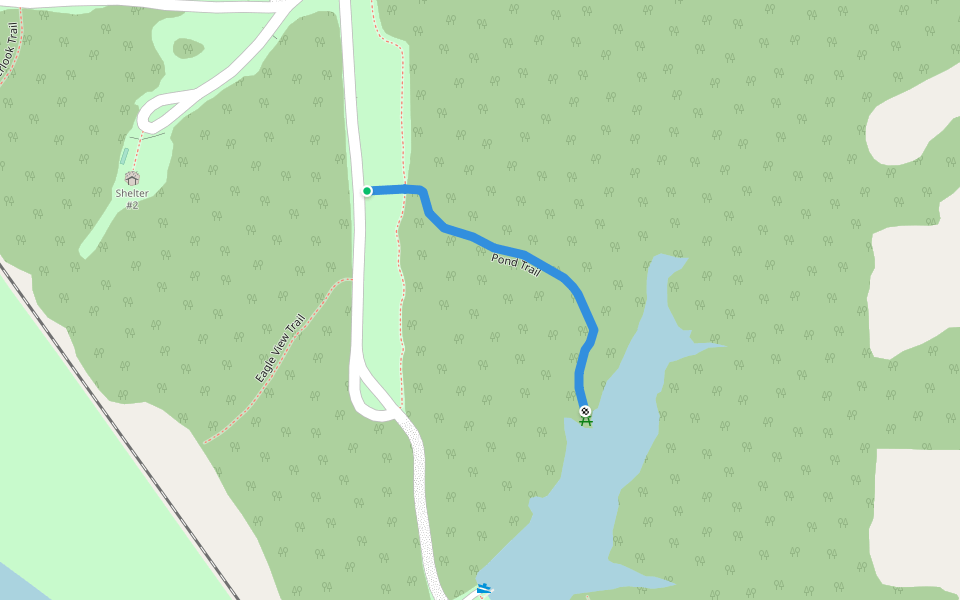 Pond Trail walking route map in Runnells