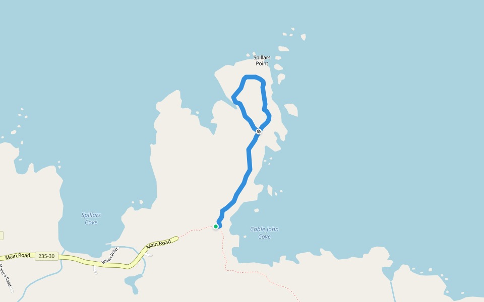 Spillars Cove Loop walking route map in Elliston