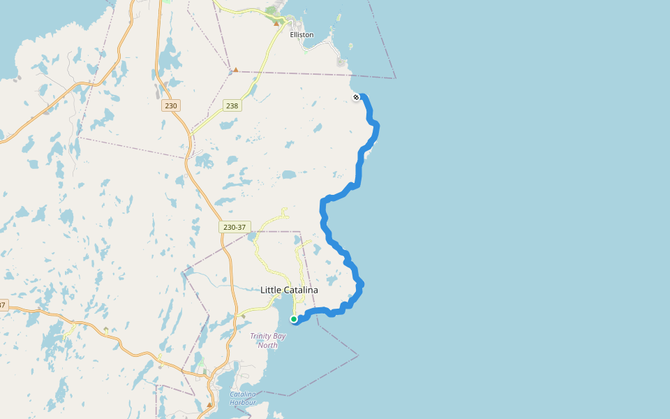 Little Catalina to Maberly walking route map in Trinity Bay North