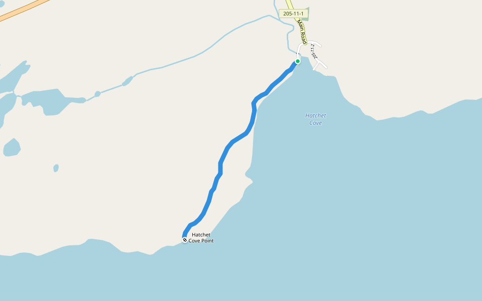 Hatchet Cove Trail walking route map in Hillview