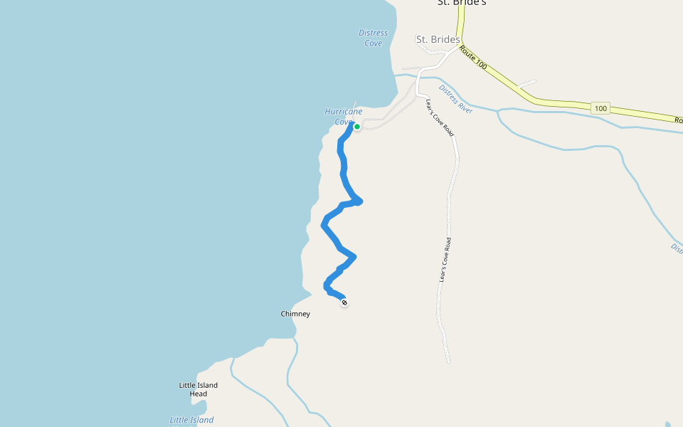 Foghorn Lookout walking route map in Saint Bride's