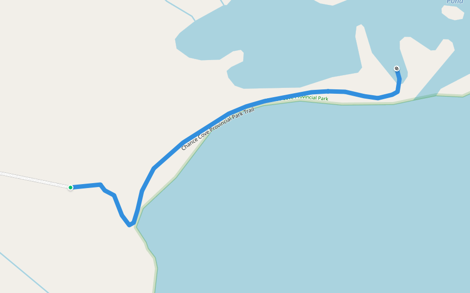 Chance Cove Provincial Park Trail walking route map in Renews–Cappahayden