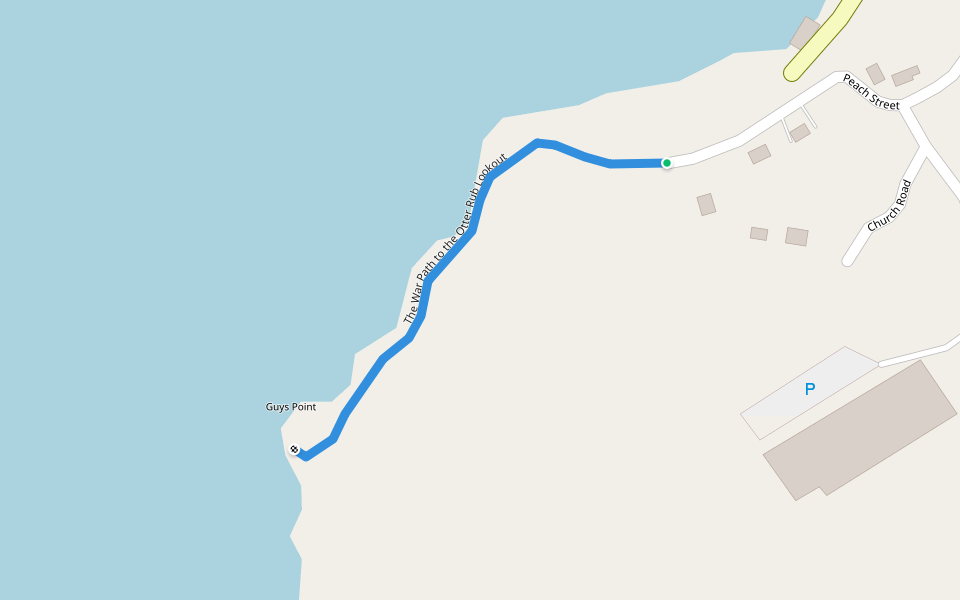 The War Path to the Otter Rub Lookout walking route map in Arnold's Cove