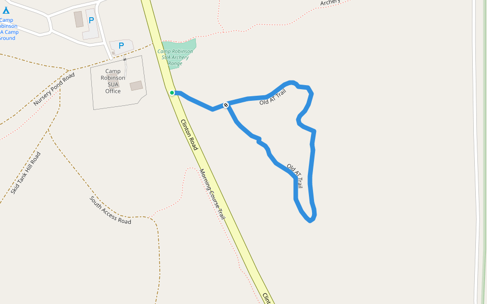 Old AT Trail walking route map in Conway