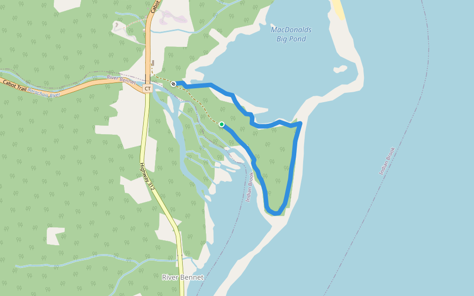 Red Island Trail walking route map in Englishtown