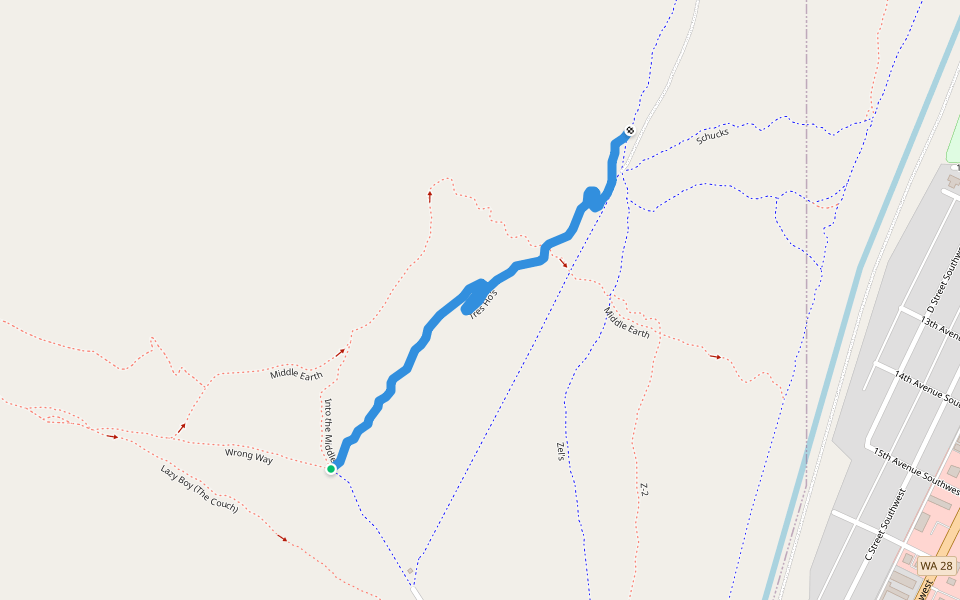 Tres Ho's walking route map in Ephrata