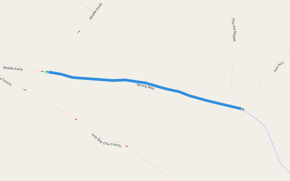 Wrong Way walking route map in Ephrata