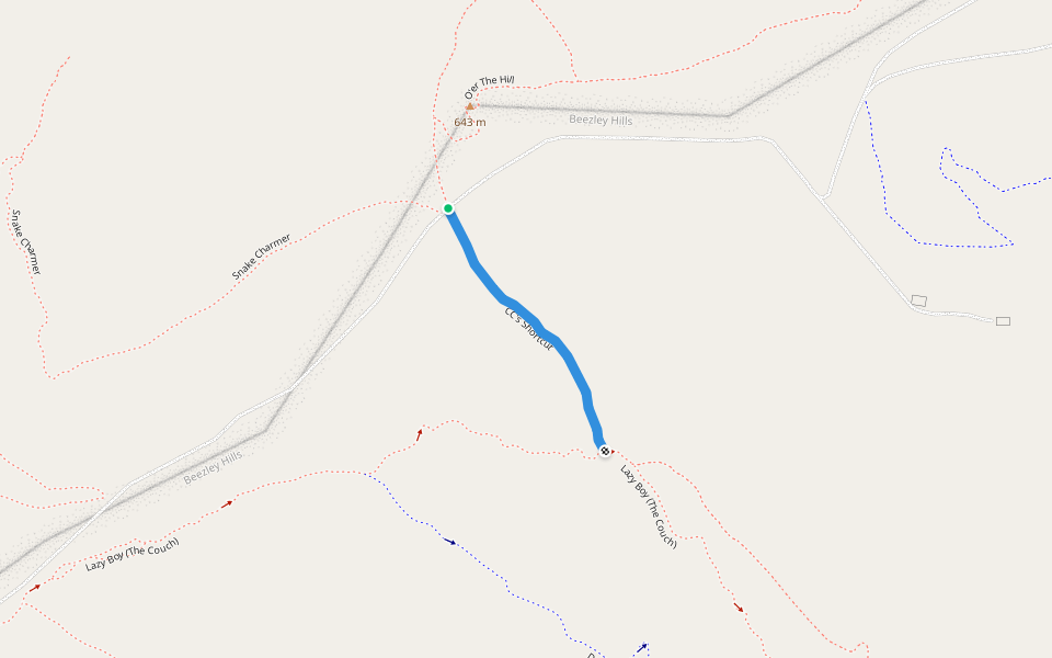 CC's Shortcut walking route map in Ephrata