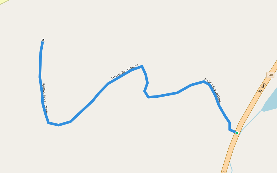 Fridays Bay Lookout walking route map in Carter's Cove