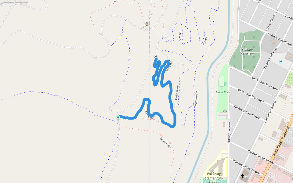 Keri’s Trail walking route map in Ephrata