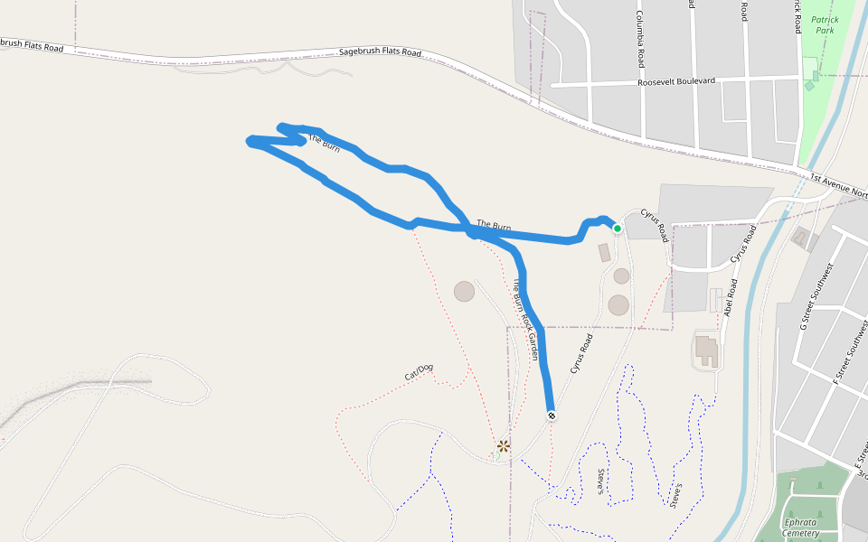 The Burn walking route map in Ephrata