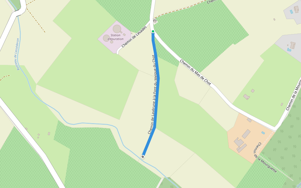 Chemin de Lavérune à la Font du Melque du Chot walking route map in Lavérune