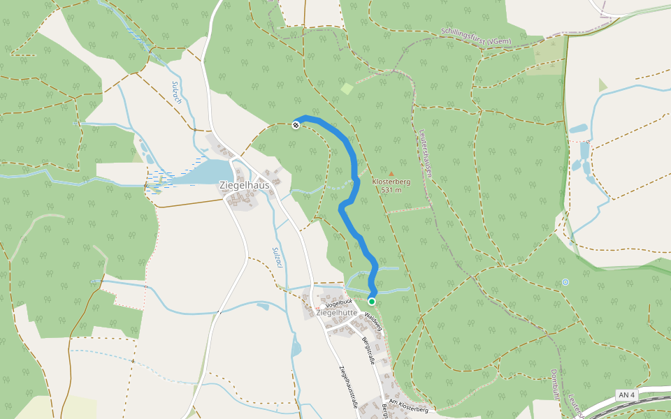 Dombühler Naturerlebnisweg Klosterberg walking route map in Dombühl