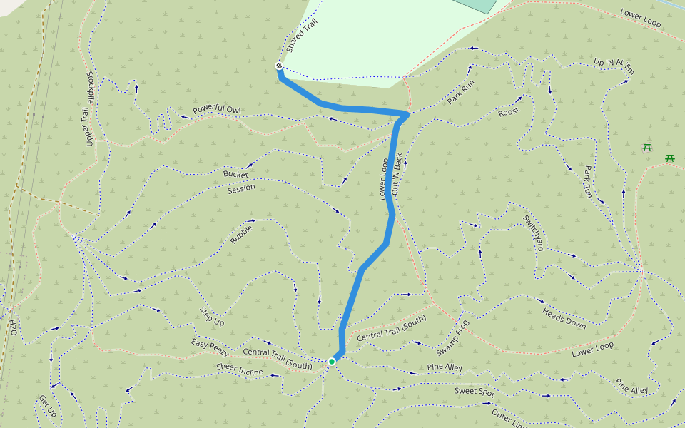 Out 'N Back walking route map in Lake Heights