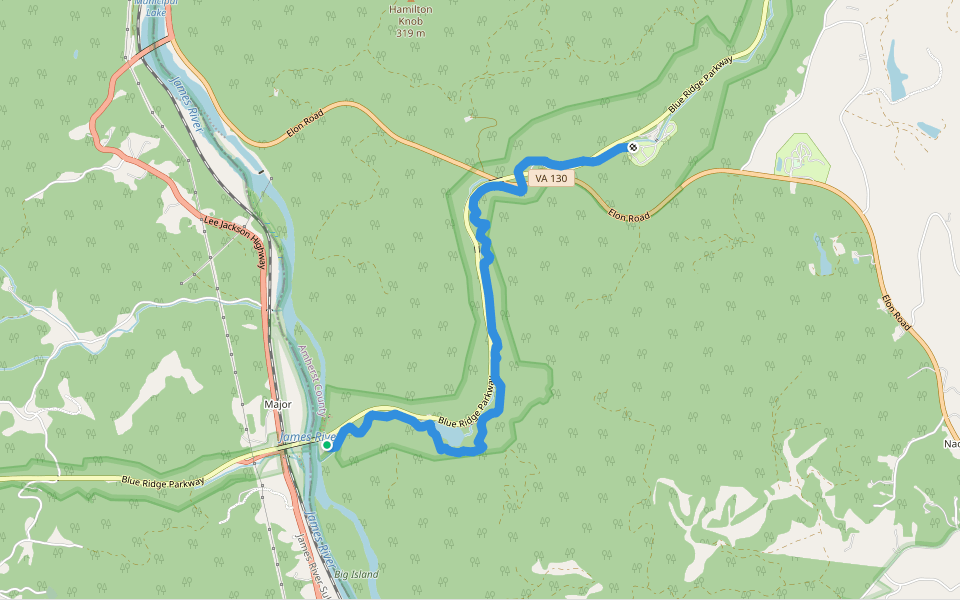 Otter Creek Trail walking route map in Monroe