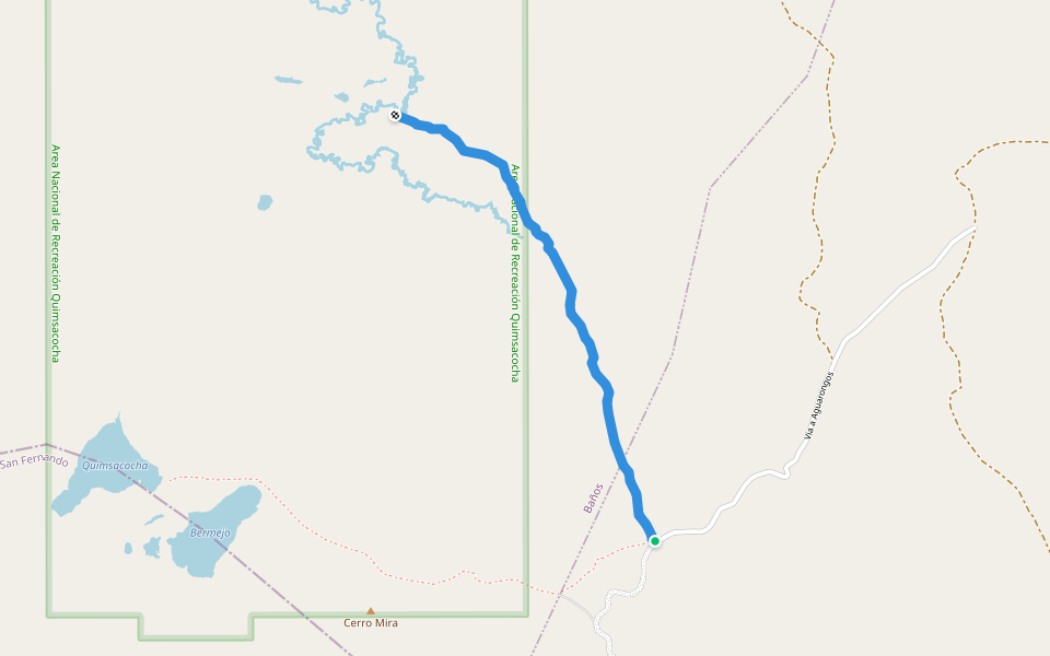 Sendero Bermejos walking route map in Chumblin
