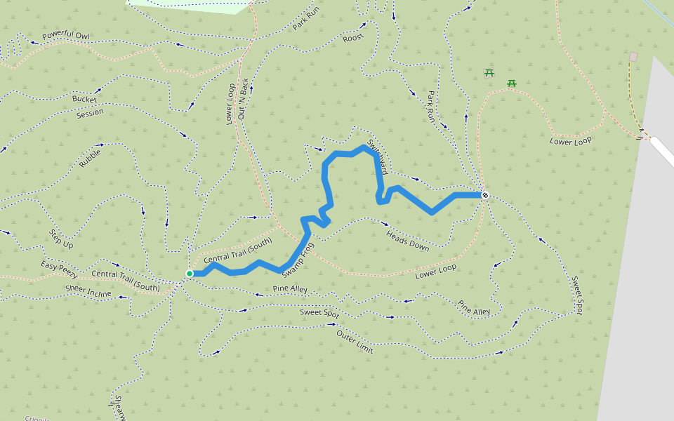 Swamp Frog walking route map in Lake Heights