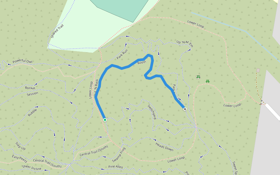 Roost walking route map in Lake Heights