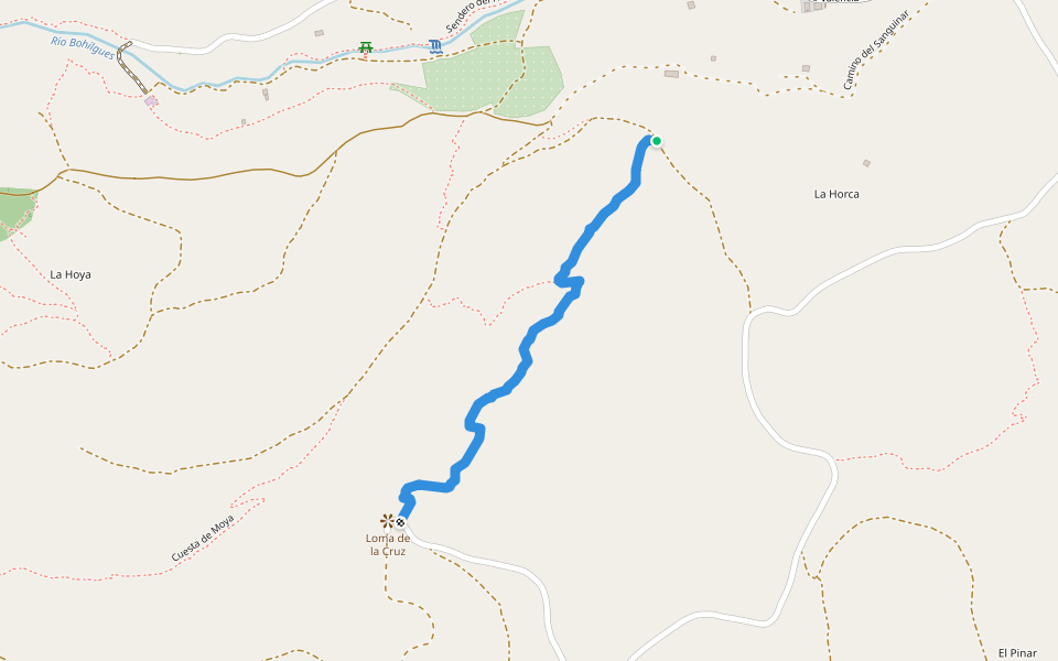 Senda de la Loma de la Cruz walking route map in Ademuz