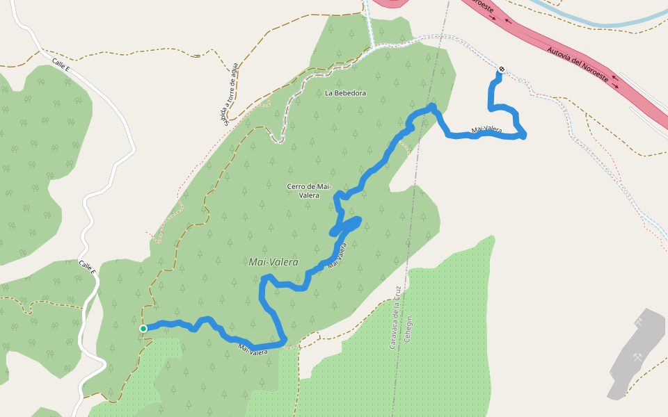 Mai-Valera walking route map in Caravaca de la Cruz