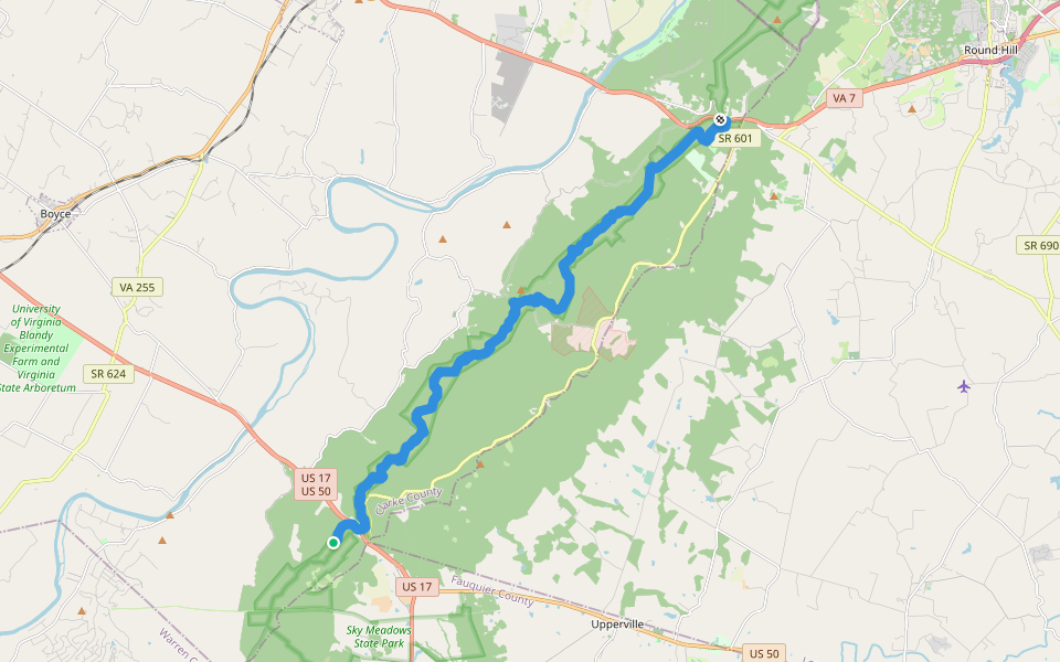 Appalachian Trail walking route map in Boyce