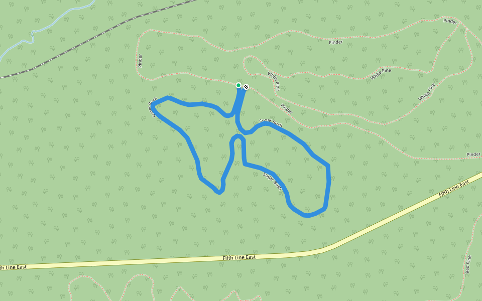 Sugar Bush walking route map in Sault Ste. Marie