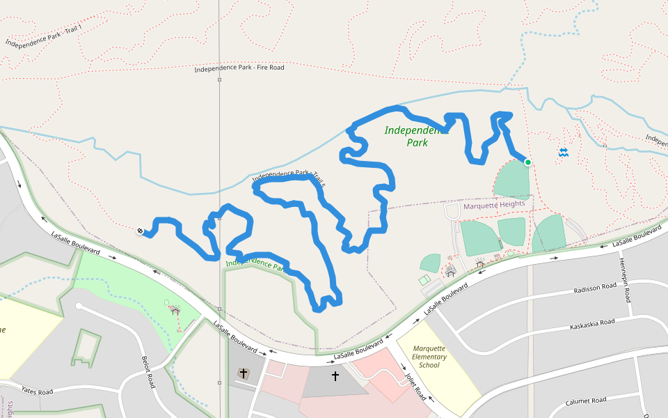 Independence Park - Trail 5 walking route map in Marquette Heights