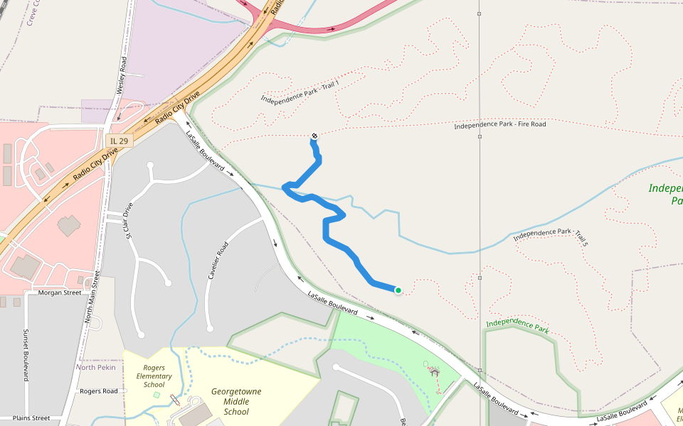 Independence Park - Trail 6 walking route map in Marquette Heights