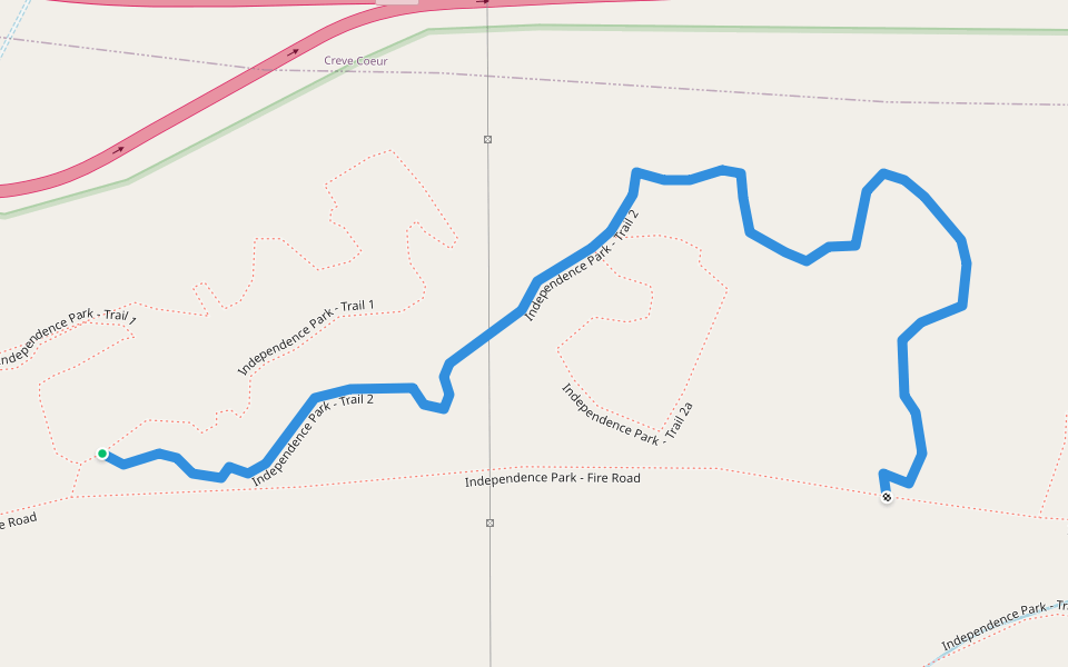 Independence Park - Trail 2 walking route map in North Pekin