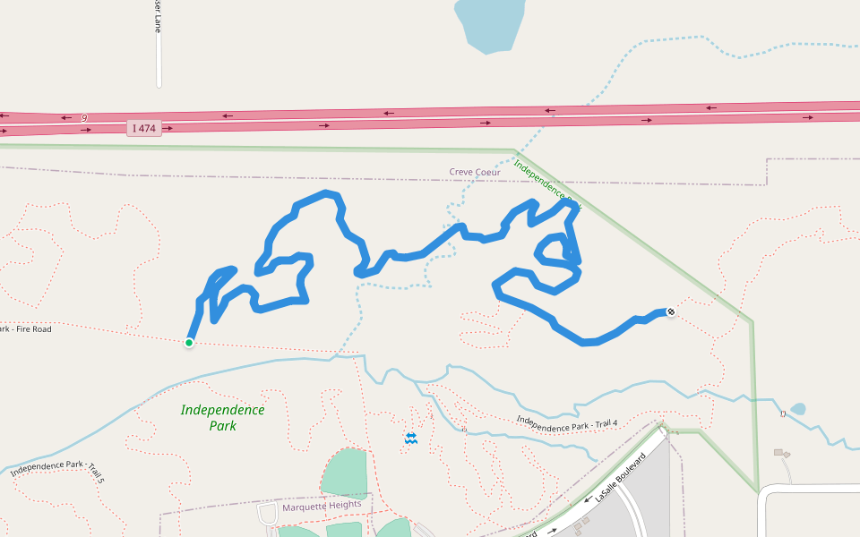 Independence Park - Trail 3 walking route map in North Pekin