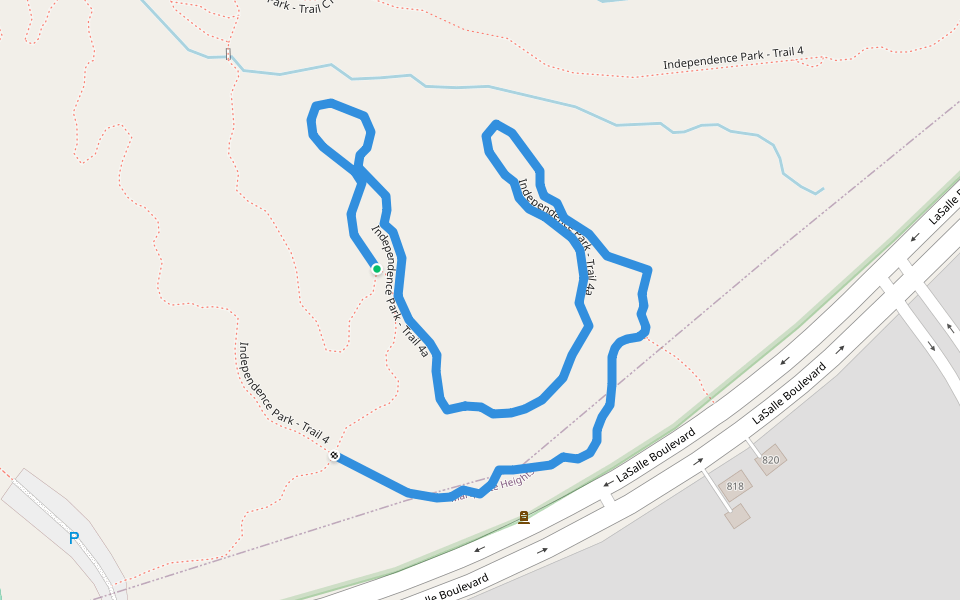 Independence Park - Trail 4a walking route map in Marquette Heights