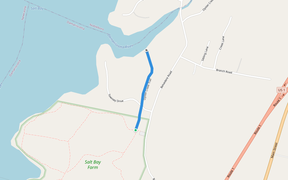 Oyster Creek Trail walking route map in Newcastle
