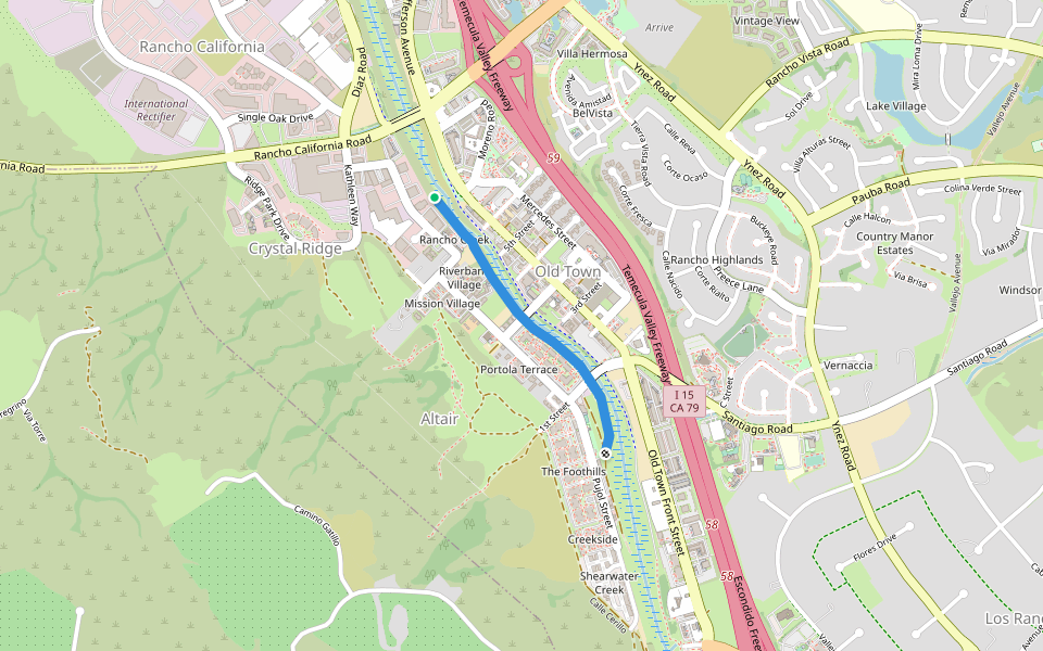 Old Town Segment MCRT Multi - use walking route map in Temecula