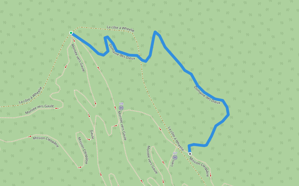 Domaine des Dieux walking route map in Murdochville