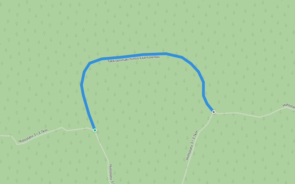 Takkisenmäki hiihto kääntölenkki walking route map in Ylätalo