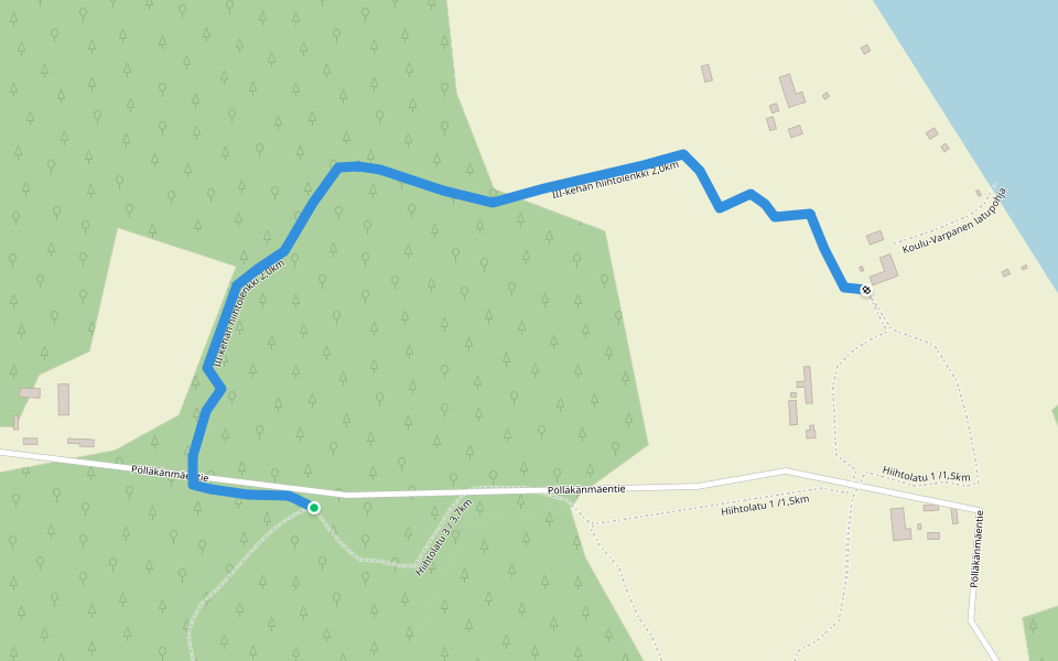 III-kehän hiihtolenkki 2,0km walking route map in Ylätalo