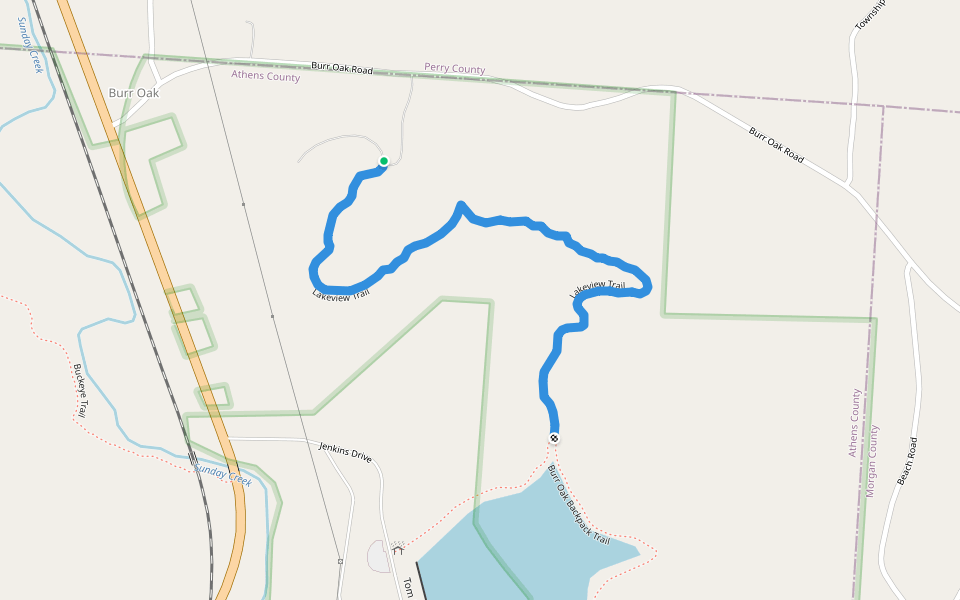 Lakeview Trail walking route map in Glouster